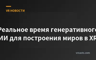 Реальное время генеративного ИИ для построения миров в XR
